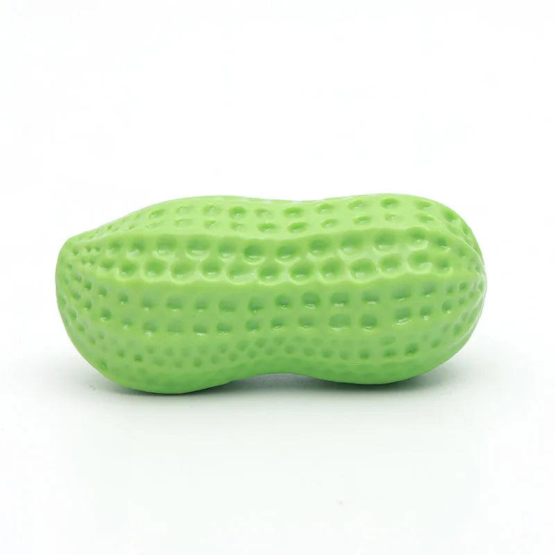 Dog Peanut Squeaking Chew Toy TPR Interactive Dental Cleaning