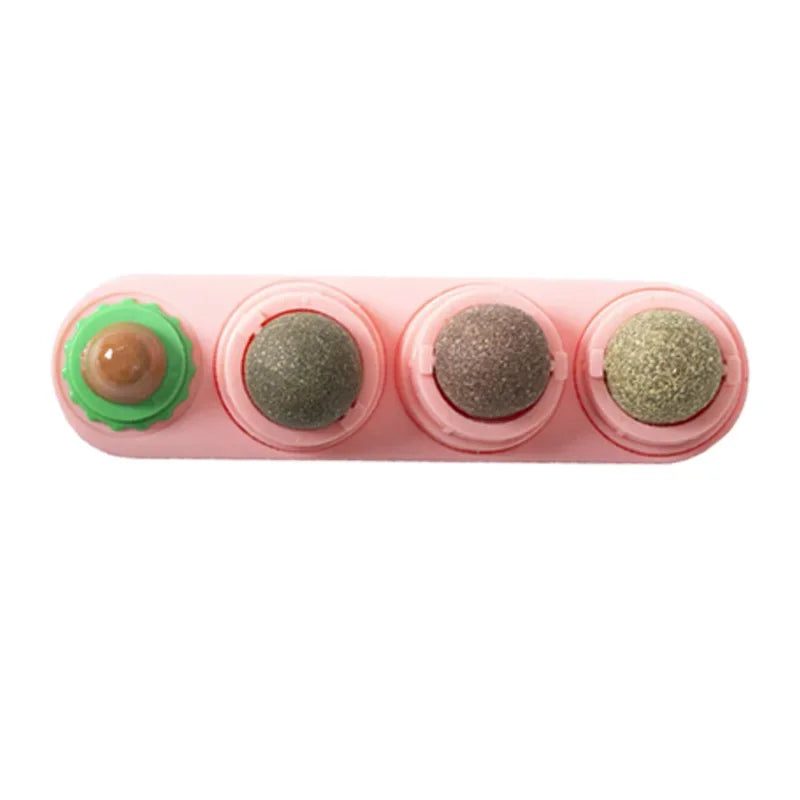 Rotating Catnip Toy For Cats Wall Mount Teeth Cleaning