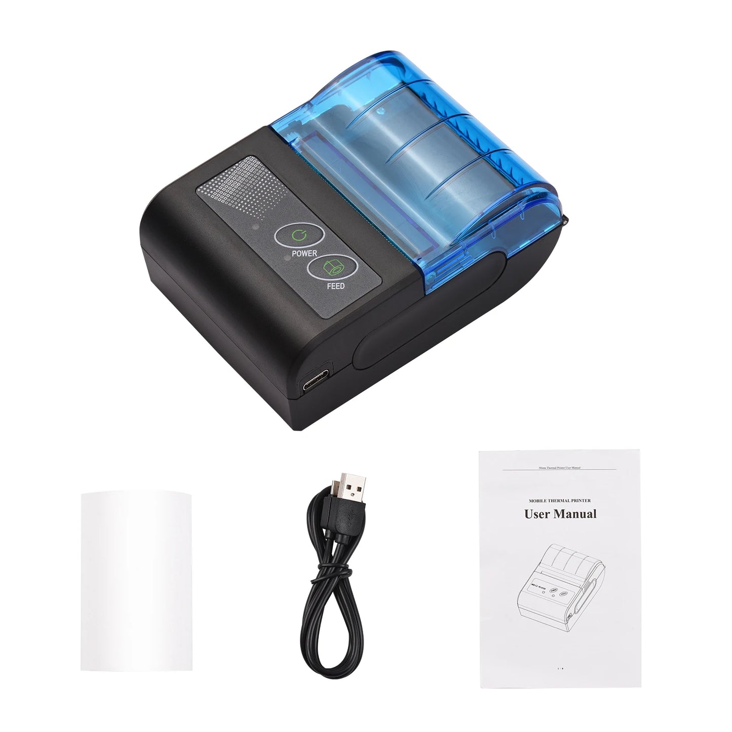 Meterk Bisofice Portable Mini Thermal Printer Wireless USB Receipt Printer