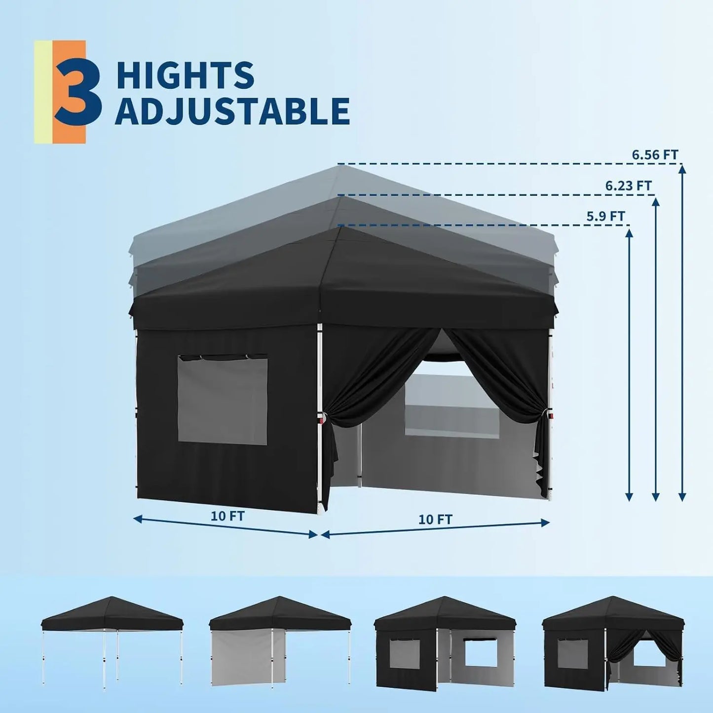 Pop Up Canopy Tent Beach Sun Shade For Outdoor Events