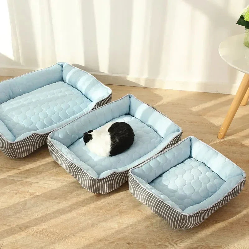 Summer Pet Cooling Nest Ice Silk Deep Sleep Bed For Dogs And Cats