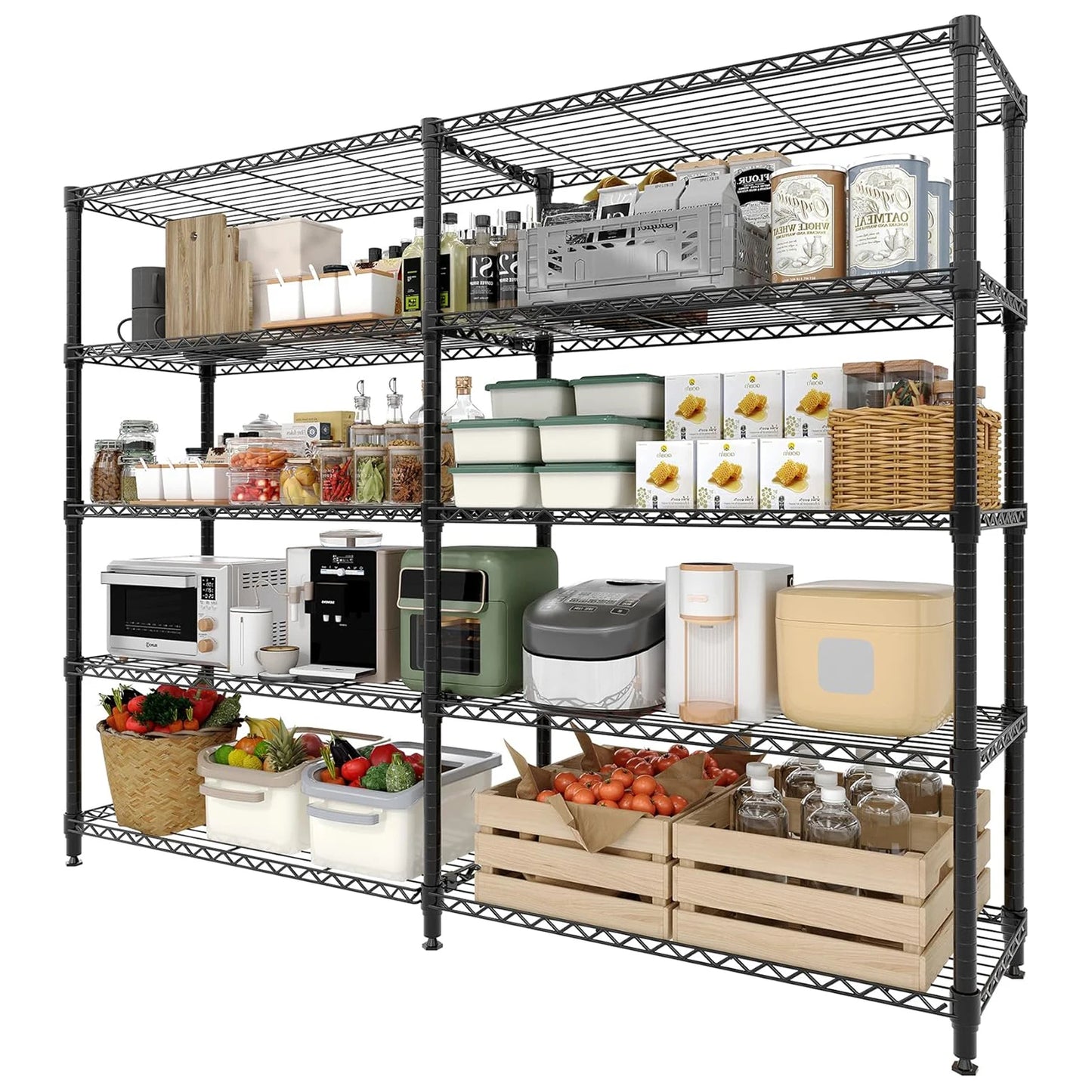 TWISTER.CK Heavy Duty Metal Shelving Unit 4 Tier Pantry