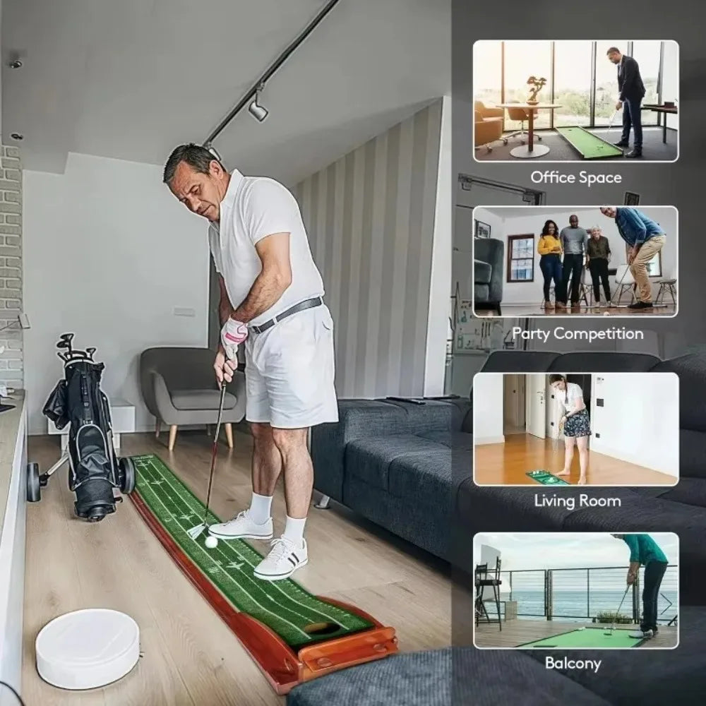Garden Furniture Putting Green Indoor Golf Mat Automatic Ball Return