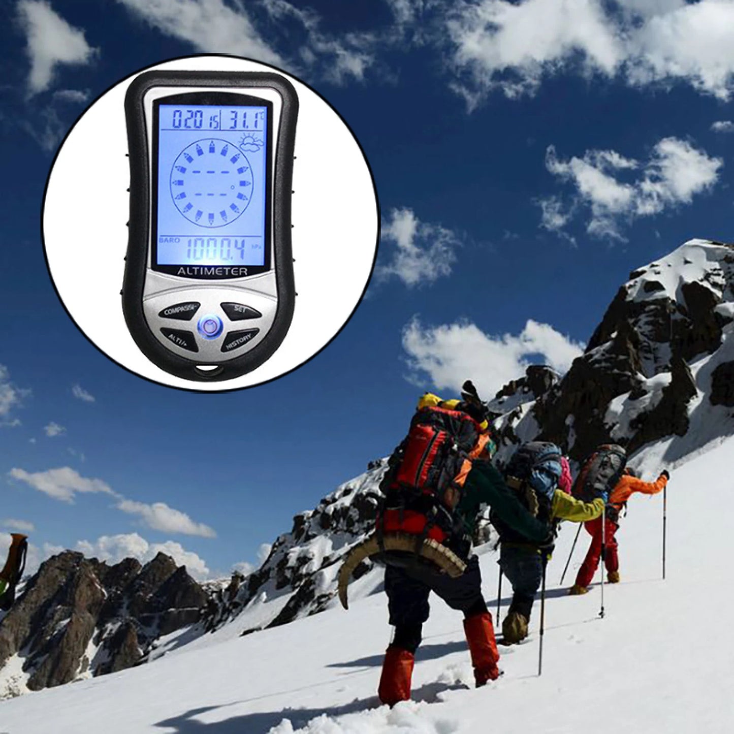 8 In 1 Handheld Digital Altimeter Compass Thermometer Barometer Backlight