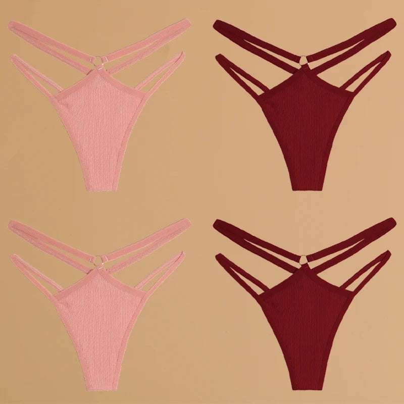 Finetoo Cotton Panties For Women Breathable Low Waist Underwear