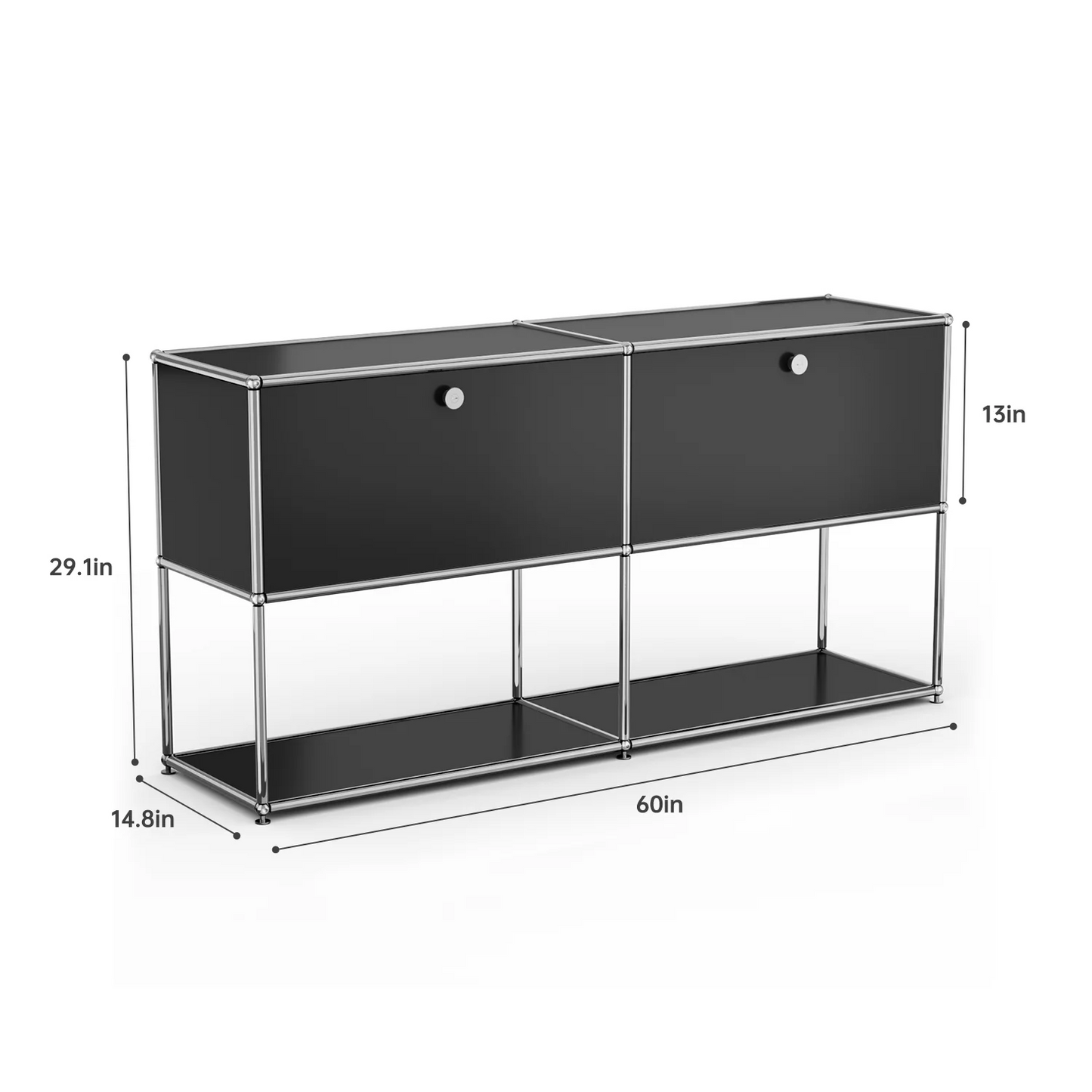 Furgle Modern Modular Metal Storage Cabinet Sideboard