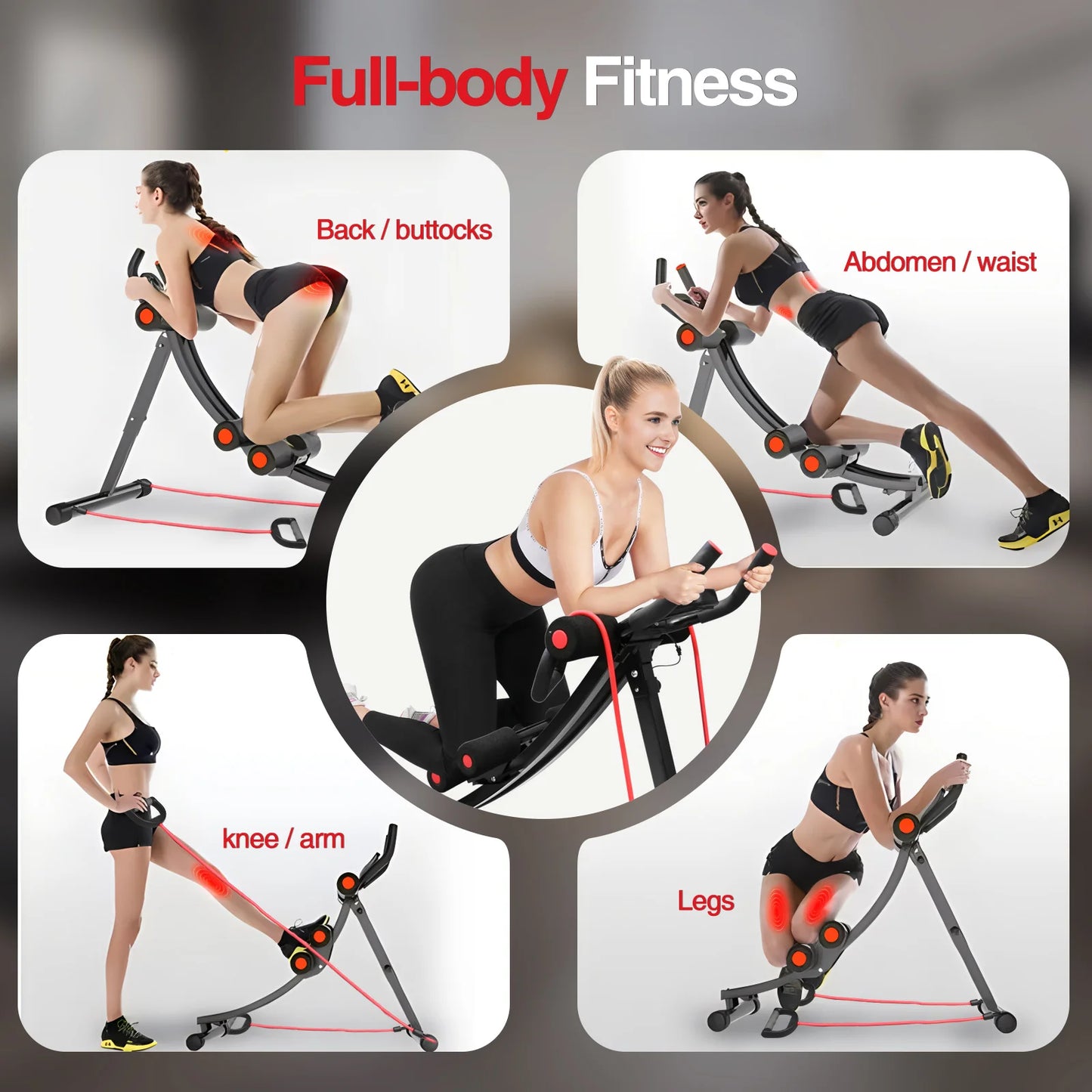 GIKPAL Foldable Ab Machine Abdominal Trainer With LCD Display Max 440lbs