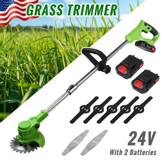 Cordless 2-In-1 Weed Trimmer And Grass Cutter With Fast Charger