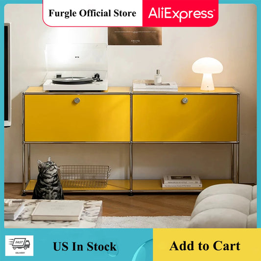 Furgle Modern Modular Metal Storage Cabinet Sideboard