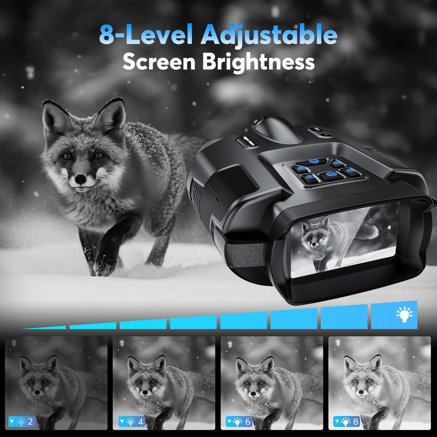 DIYIMIN Night Vision Binoculars 4K Infrared Rechargeable 8x Digital Zoom