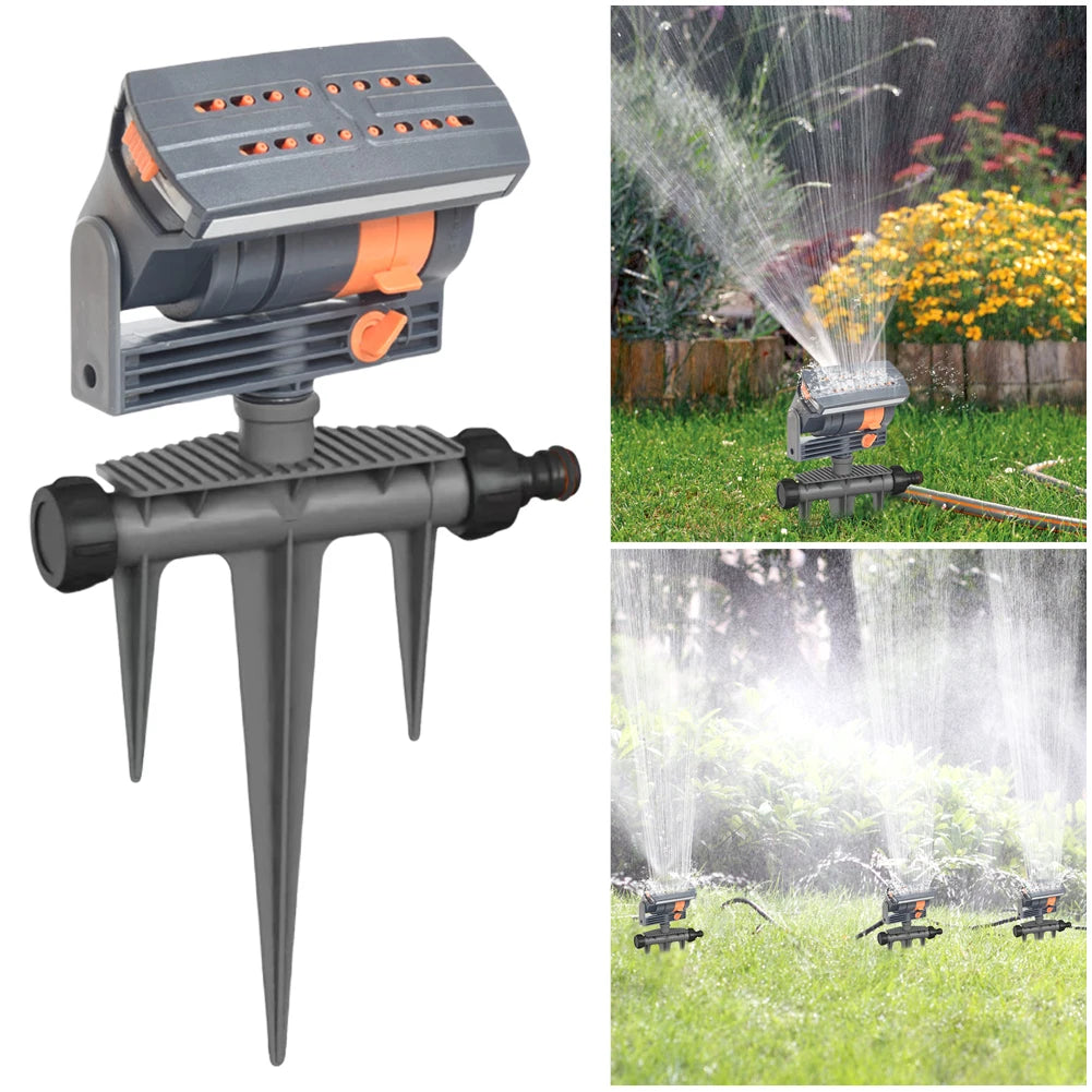 Oscillating Lawn Sprinkler 16 Nozzles Adjustable Flow