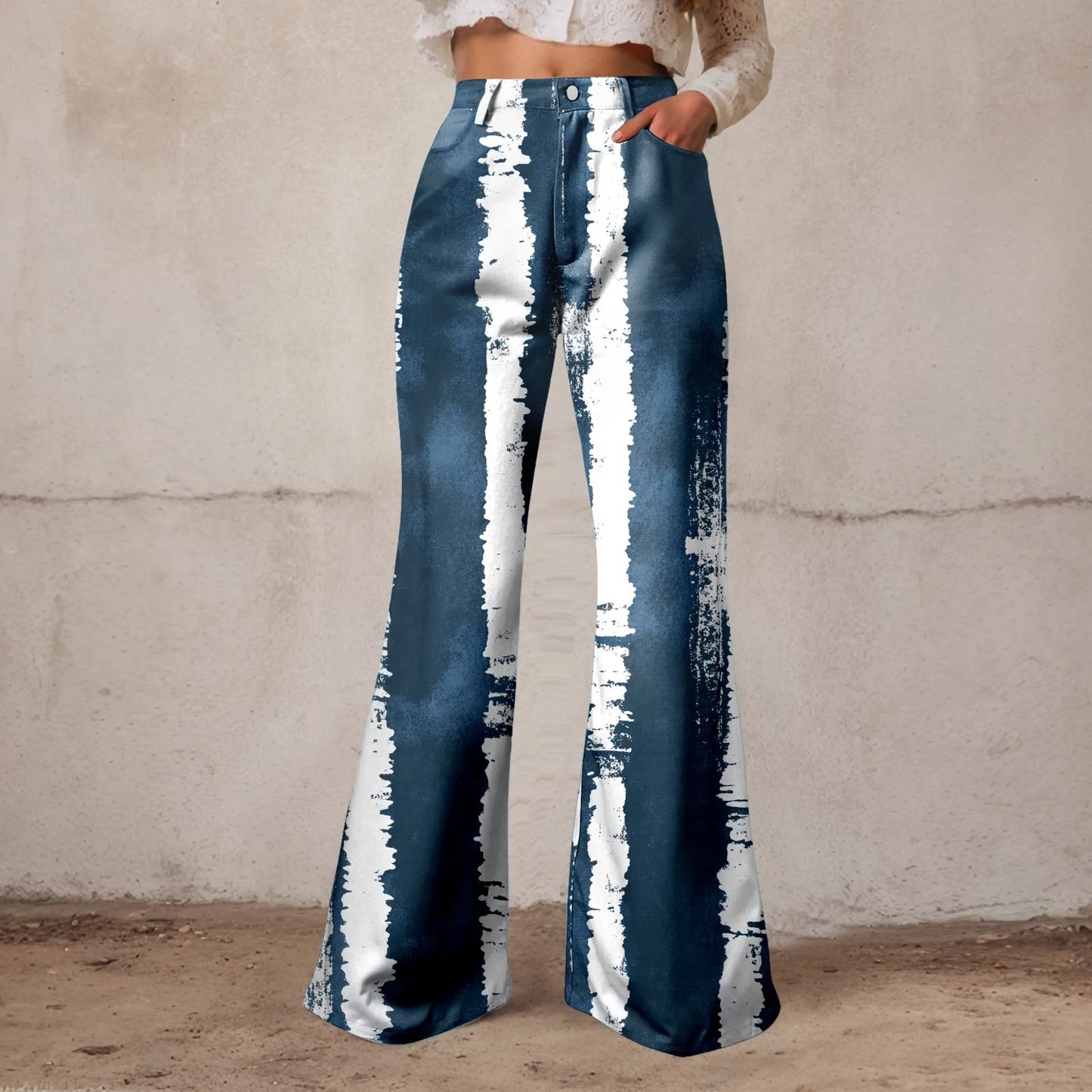 Women High Waist Baggy Boyfriend Jeans Wide Leg Denim Vintage