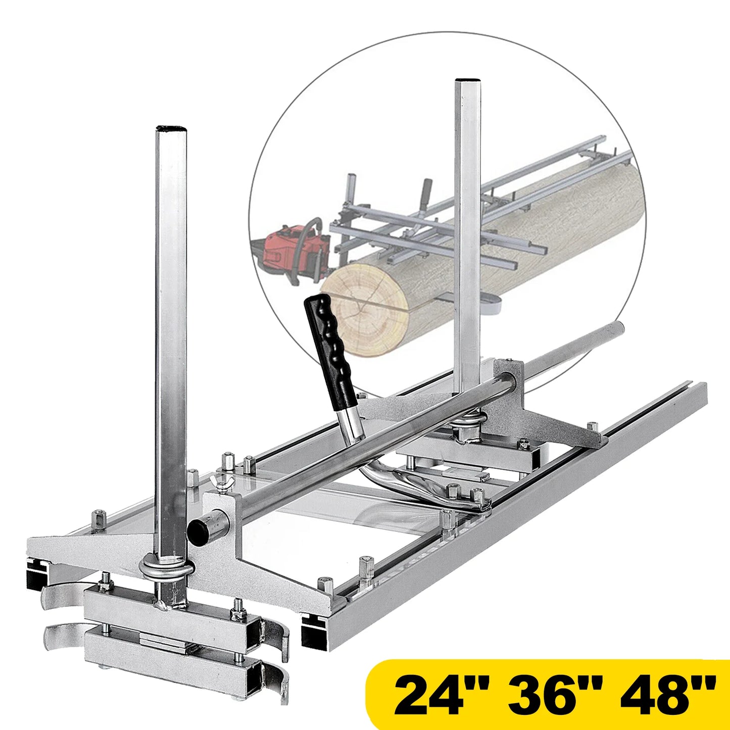 Chainsaw Mill Planking Lumber Cutting Guide Bar Aluminum Steel Portable Sawmill