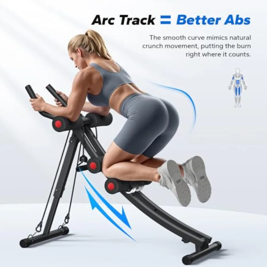 Dual Track Ab Machine Adjustable Ab Trainer For Home Gym Ergonomic Arc