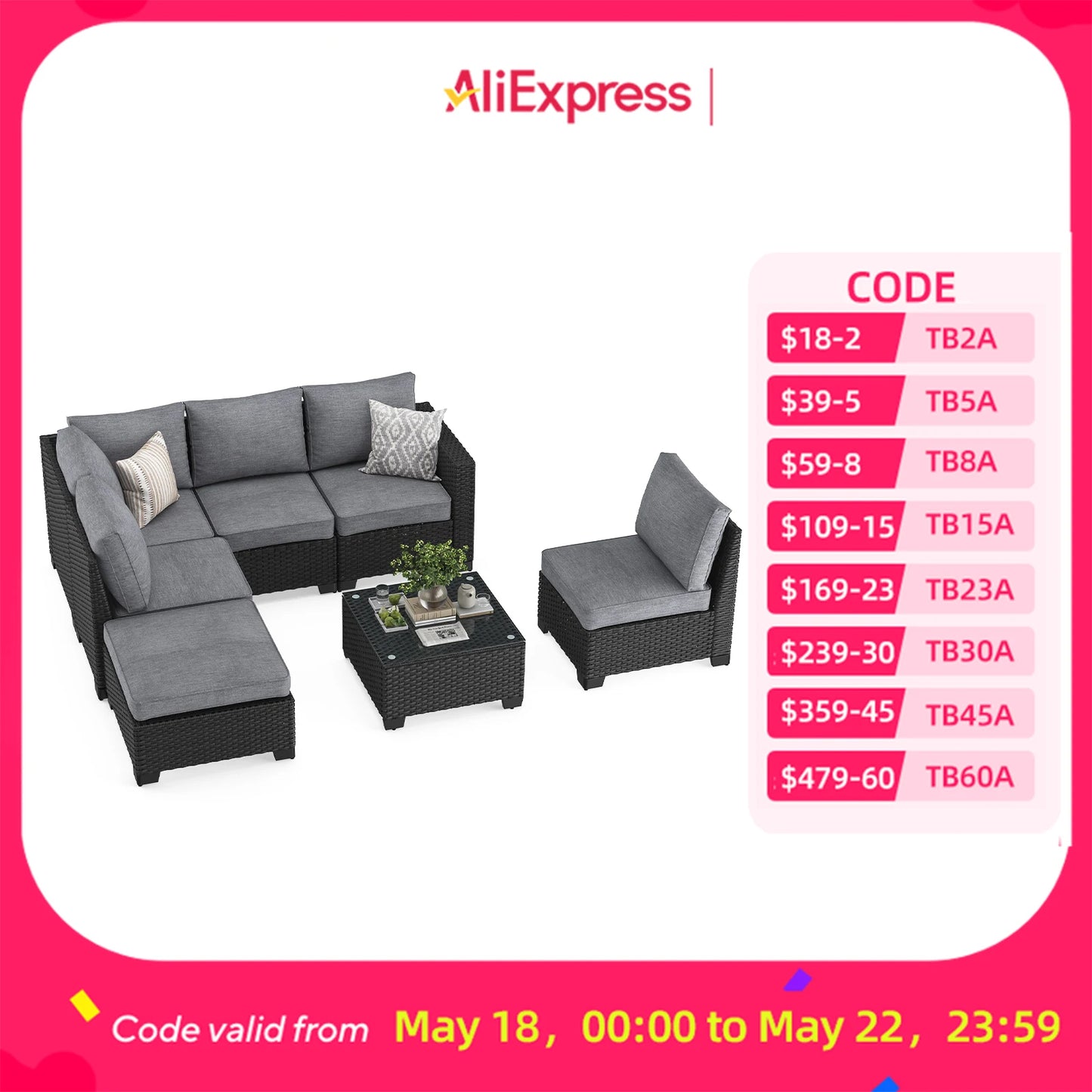 Patio Sectional Sofa Set With Ottoman For Outdoor Living