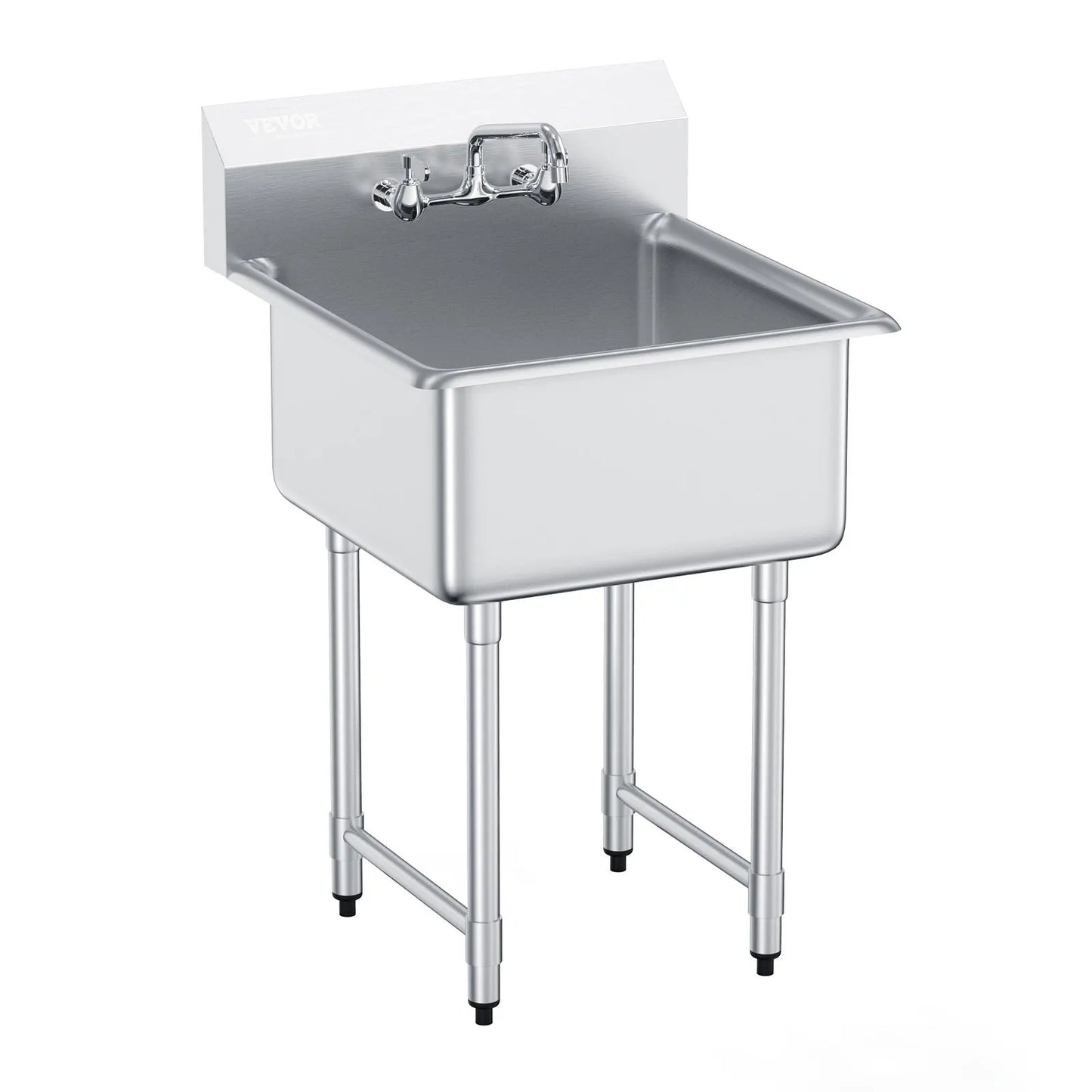 Stainless Steel Kitchen Prep Utility Sink With Faucet For Restaurant
