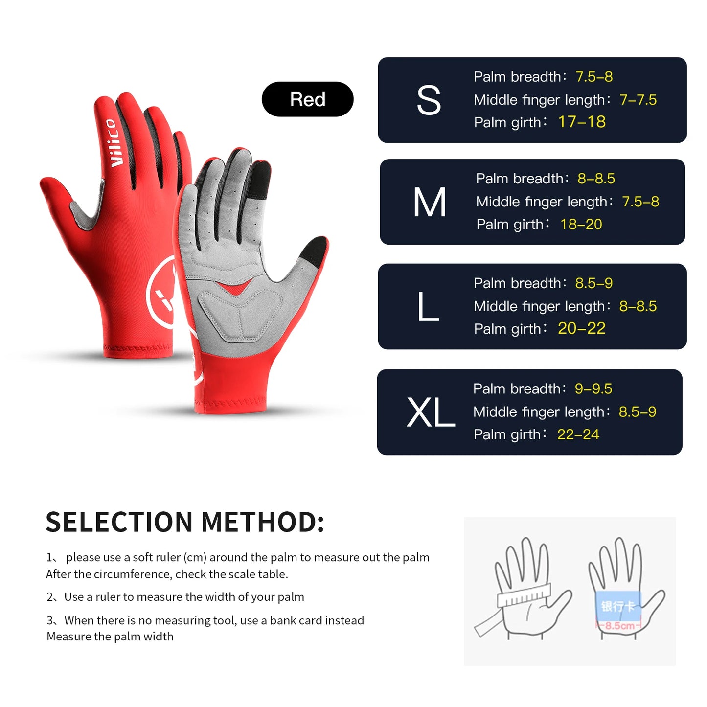 Vilico Professional Outdoor Cycling Gloves With Touch Screen Shock Absorption