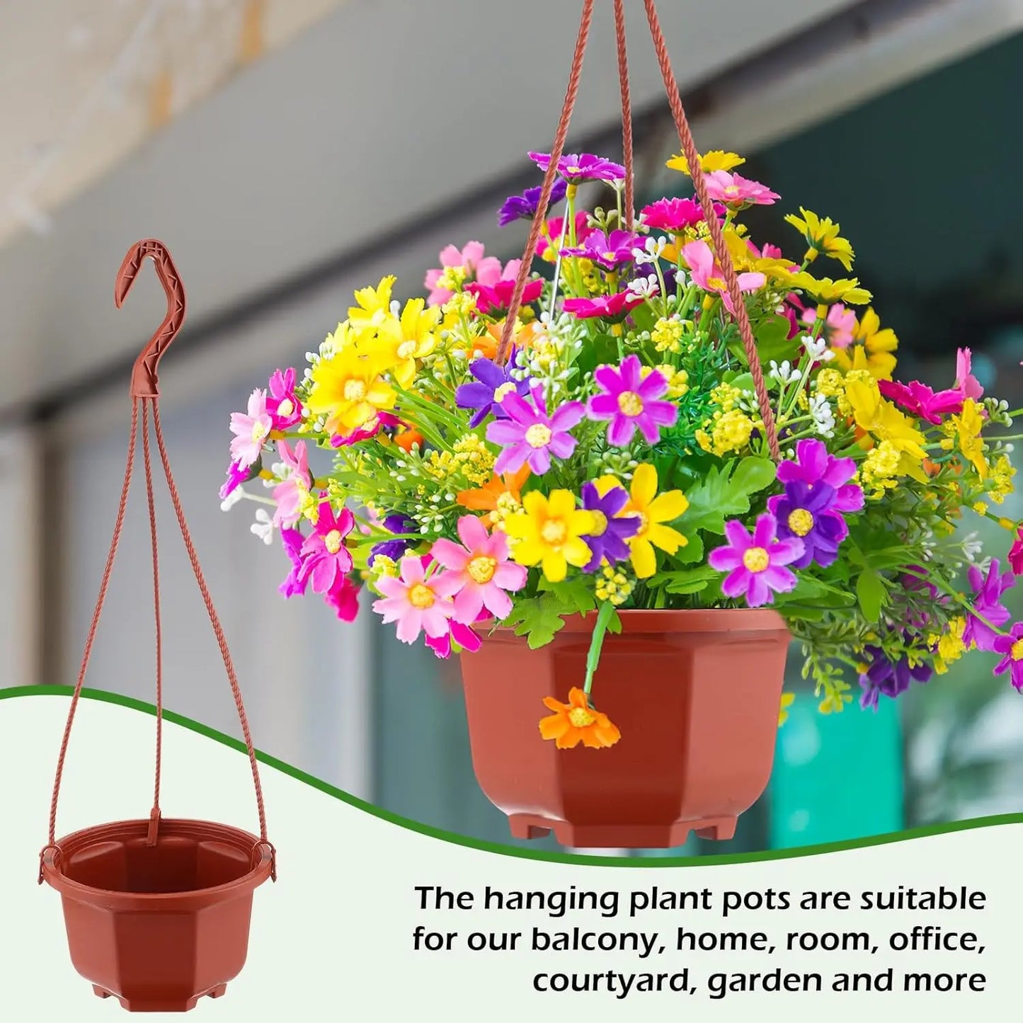 24 Pack Hanging Planter Pots With Hooks For Indoor Outdoor