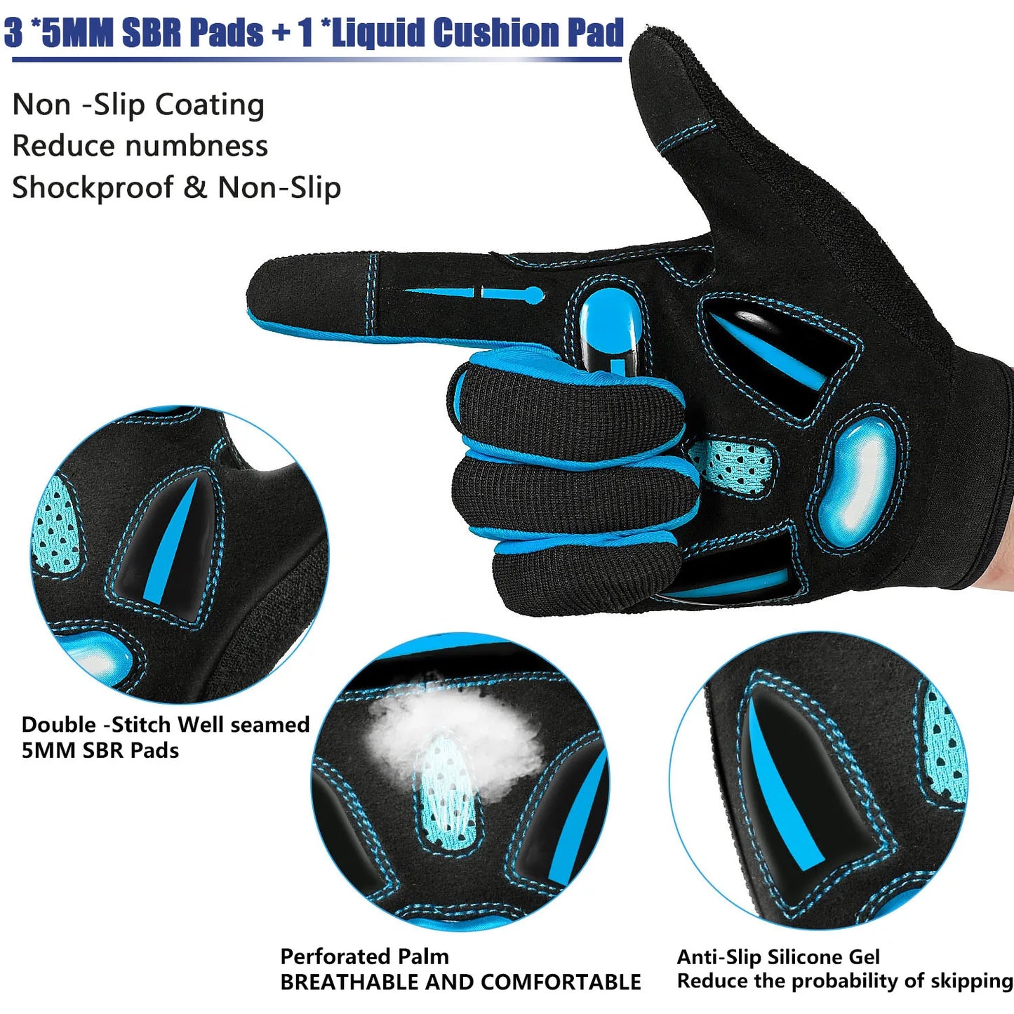 MOREOK Racing Gloves Breathable MTB Cycling Non Slip Touch Screen