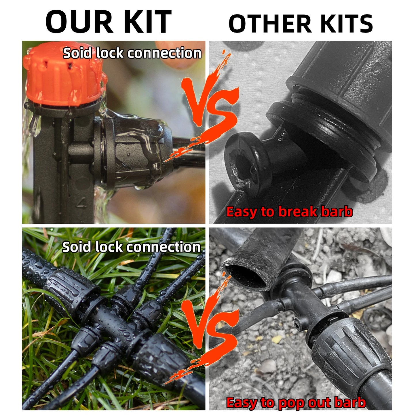 Main Line Drip Irrigation System With Adjustable Drippers Garden Kit