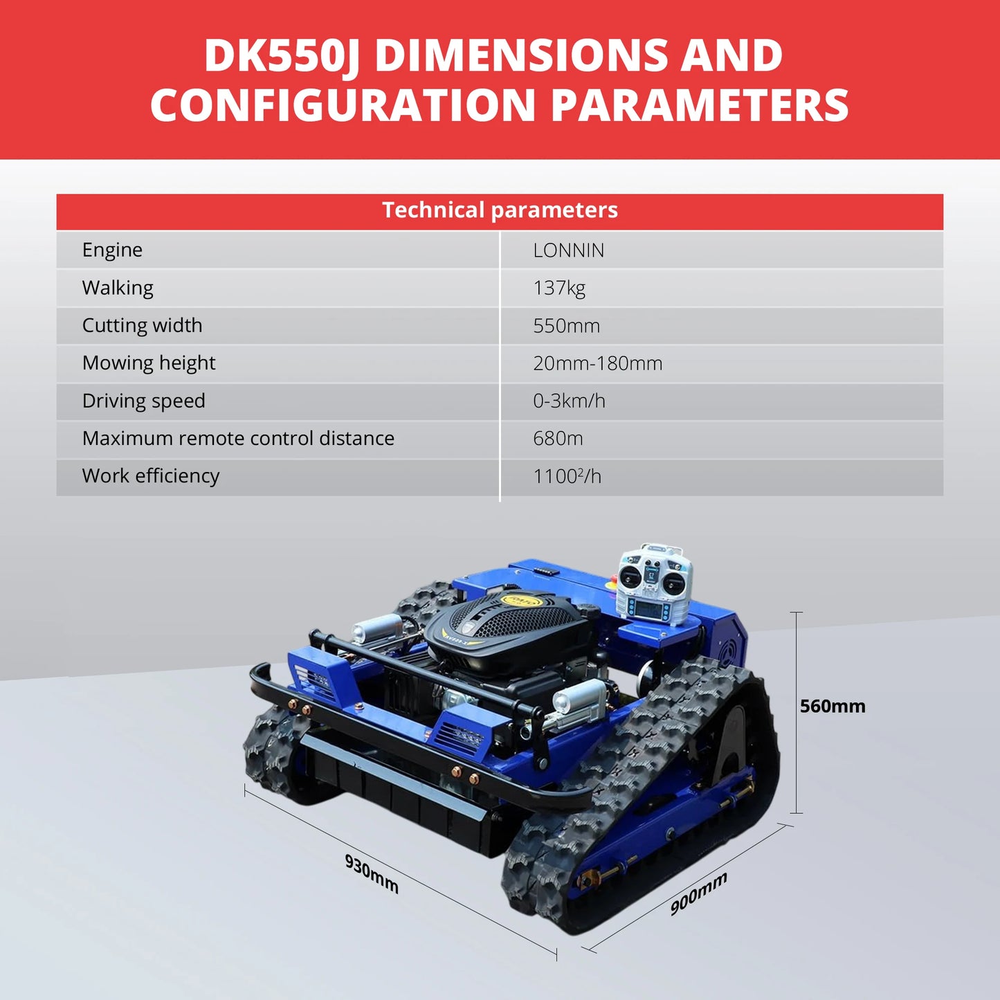 R550 Smart Remote Lawn Mower CE Certified US Stock