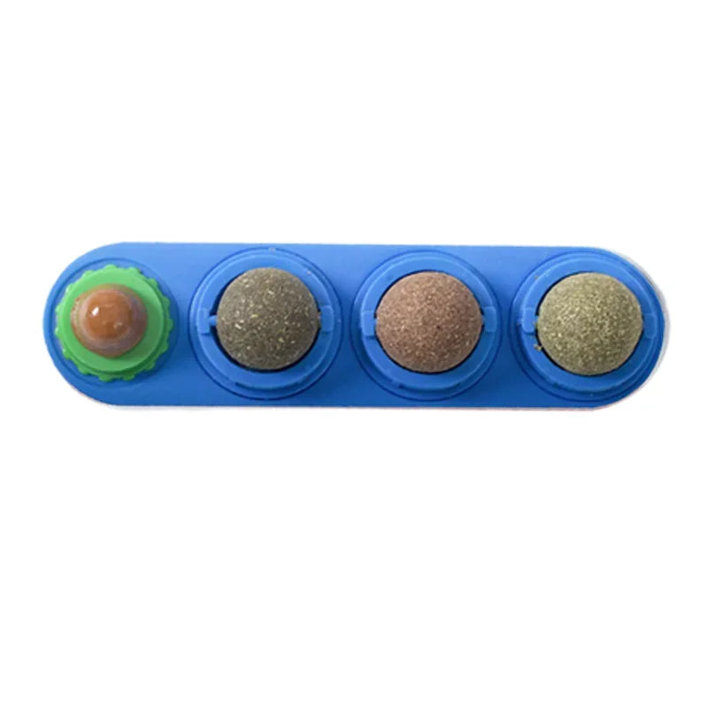 Rotating Catnip Toy For Cats Wall Mount Teeth Cleaning