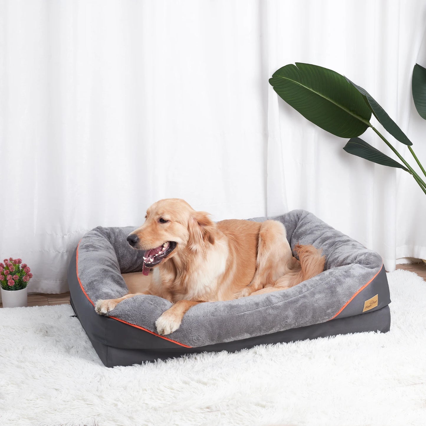 BINGOPAW Large Dog Bed With Removable Washable Cover Waterproof