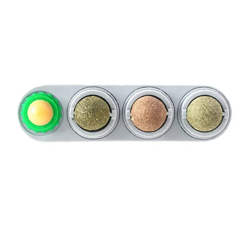 Rotating Catnip Toy For Cats Wall Mount Teeth Cleaning
