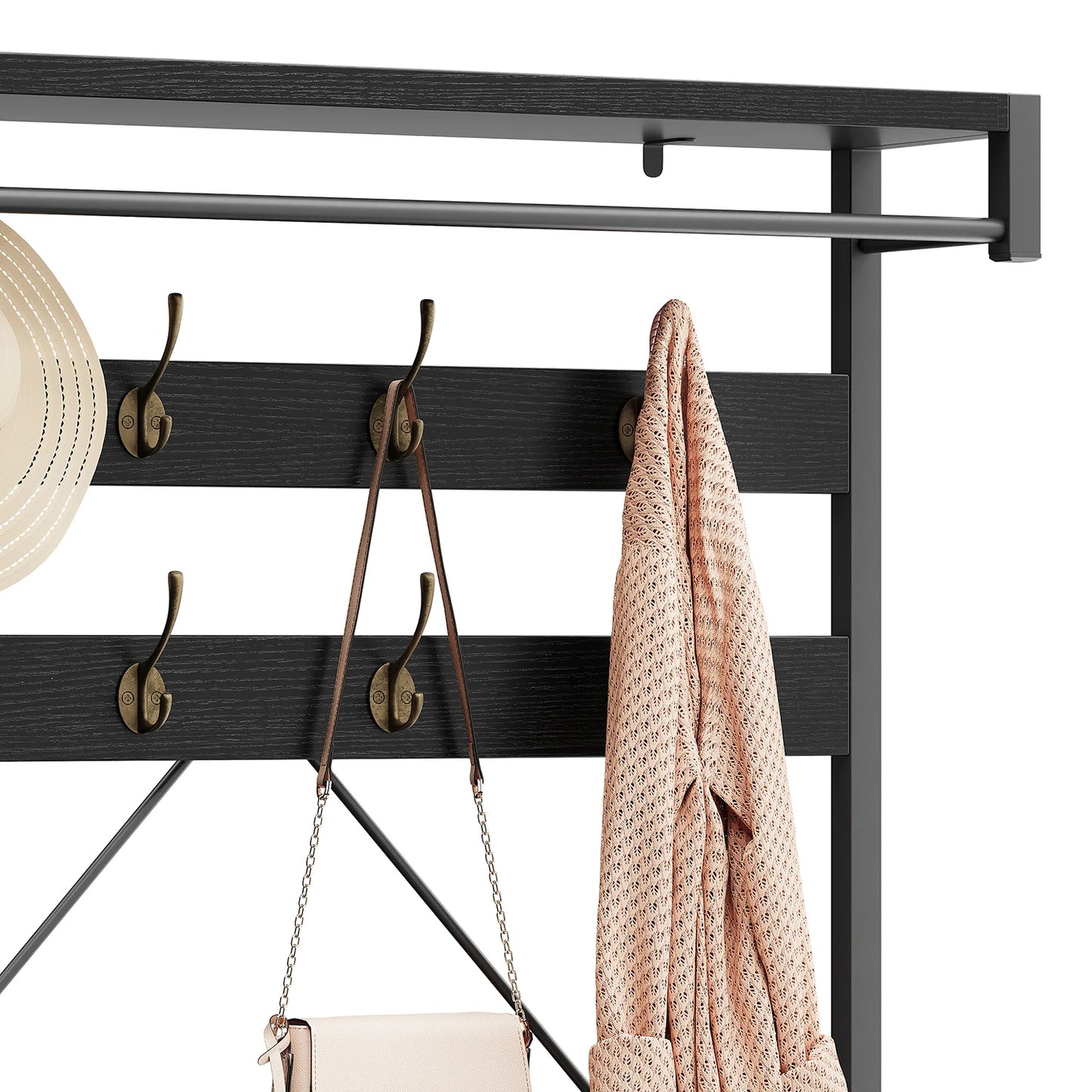 TWISTER.CK Coat Rack And Shoe Bench With Storage And Hooks