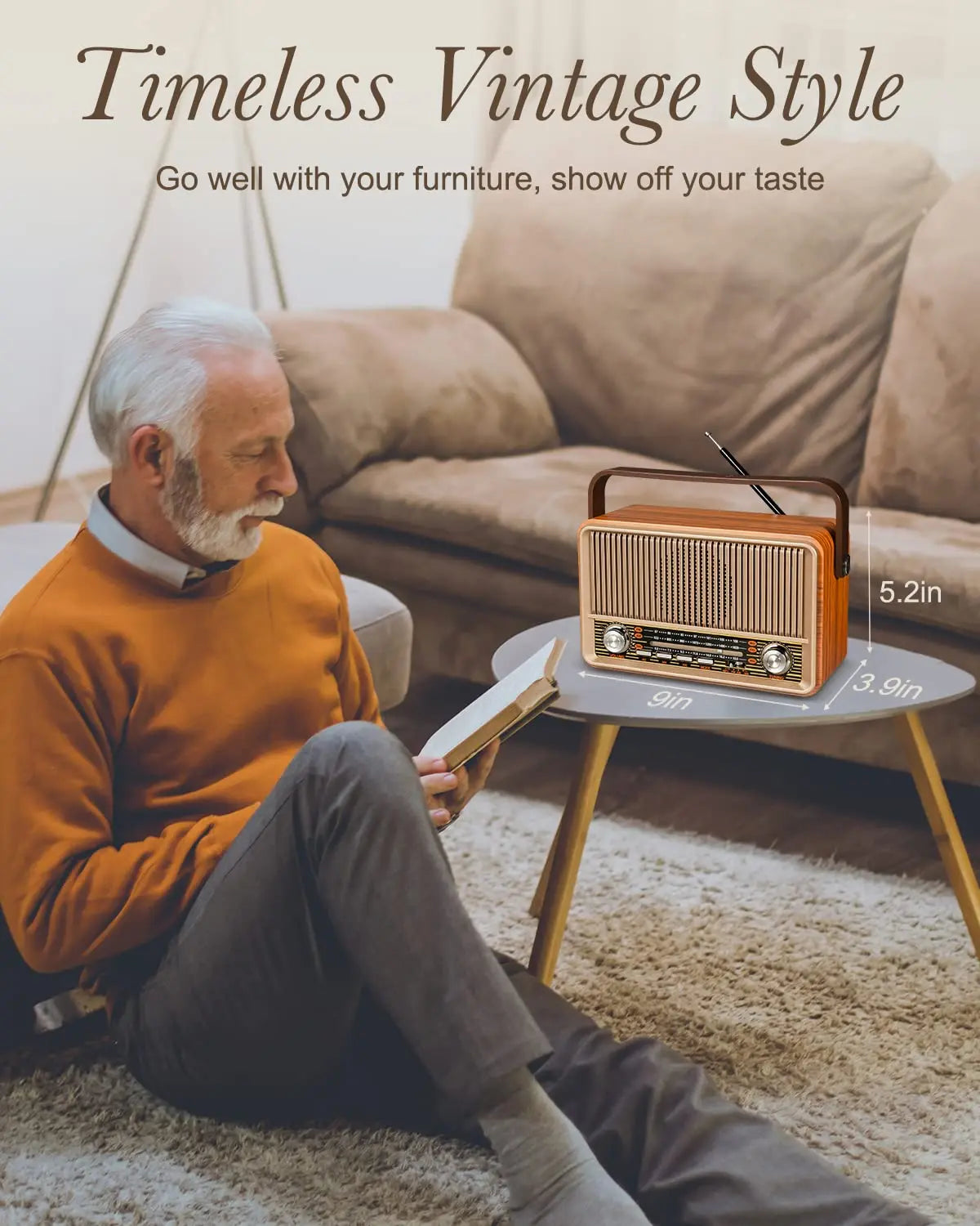 PRUNUS J-120 Portable AM FM Radio Bluetooth Speaker