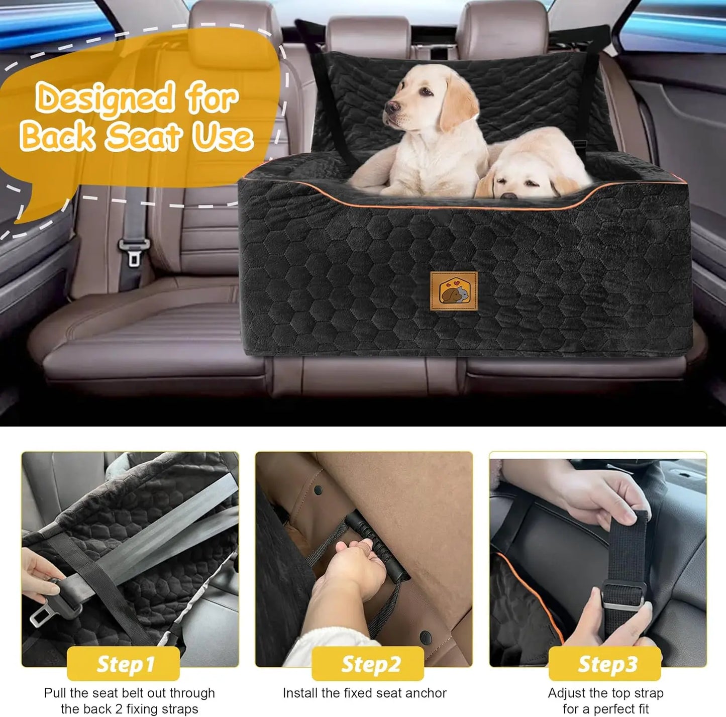 Dog Car Seat For Medium Large Dogs Washable Booster Seat