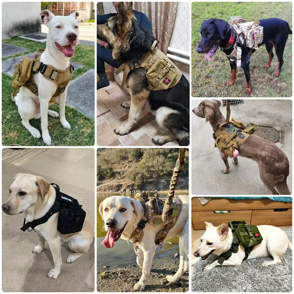 Dog Tactical Bags Molle Pouches Harness Attachments For Large Dogs