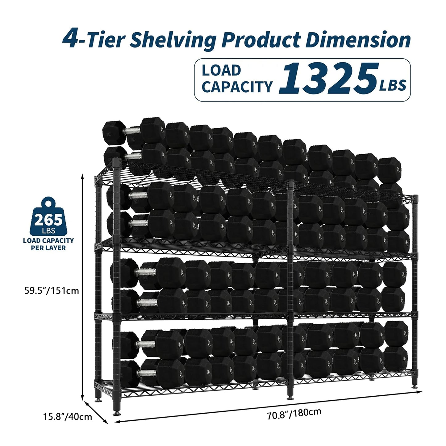TWISTER.CK Heavy Duty Metal Shelving Unit 4 Tier Pantry