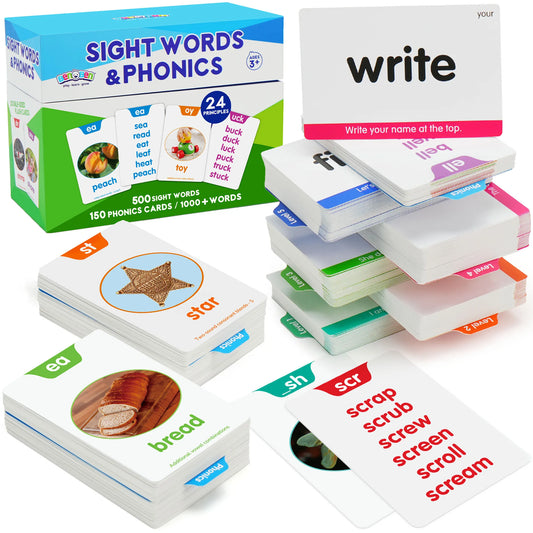 650 Sight Words Phonics Flash Cards for Early Reading