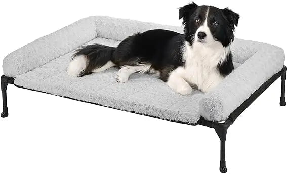 DAFIFY Elevated Cooling Dog Bed With Removable Plush Washable Bolster