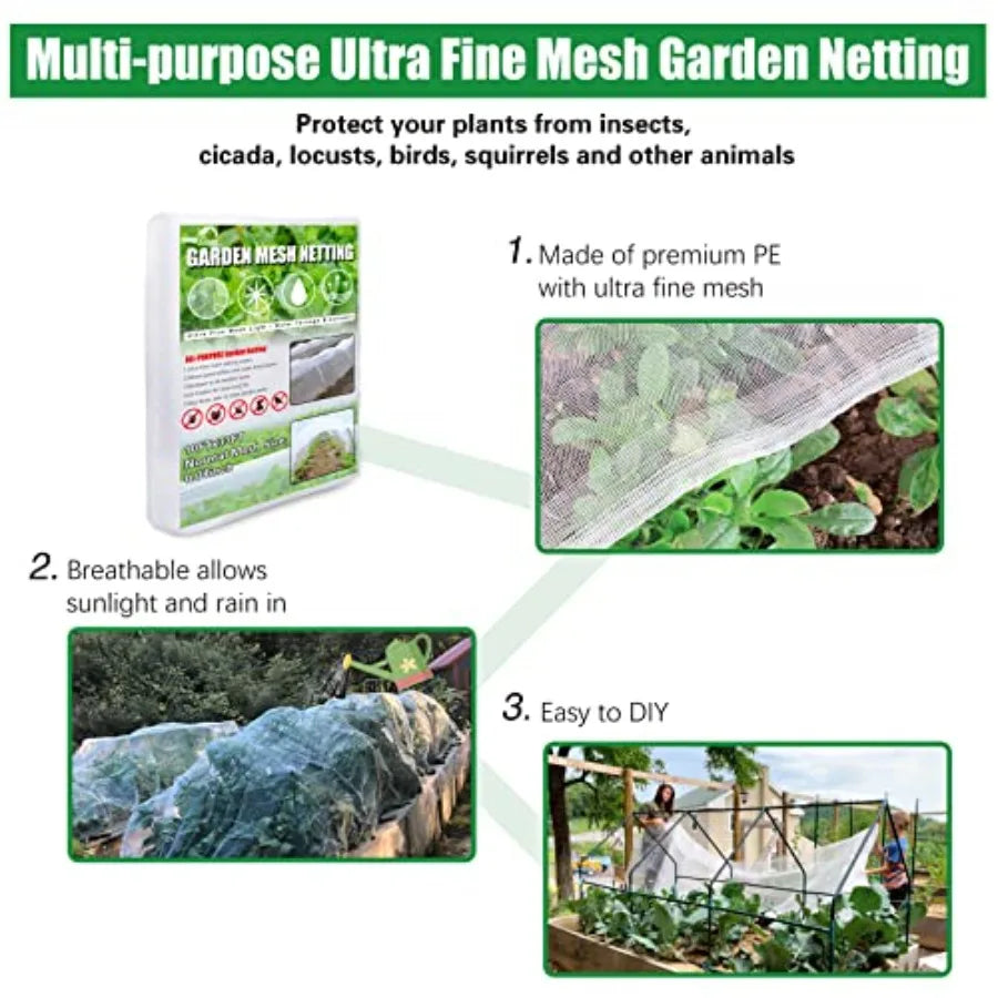 Garden Netting Ultra Fine Mesh Mosquito Netting for Plants