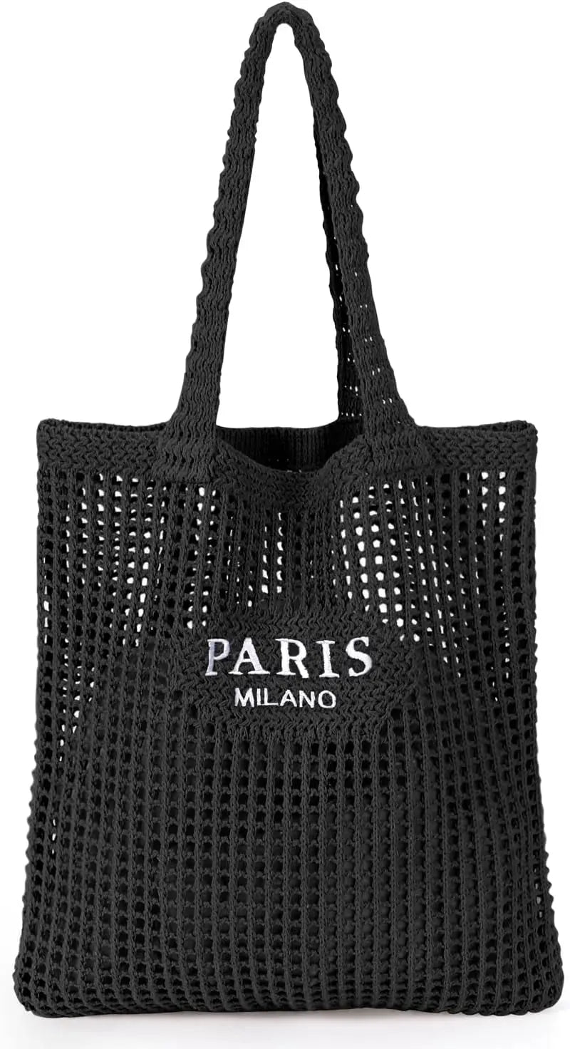 Hatisan CN Crochet Tote Bag Mesh Beach Bag For Women