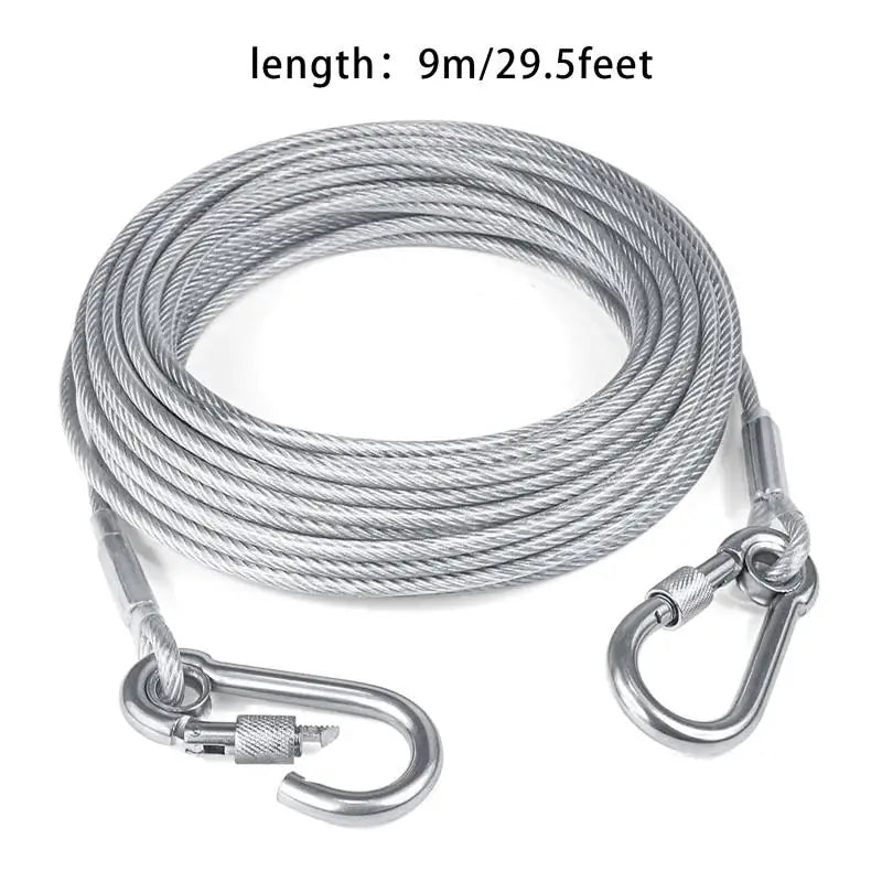 Stainless Steel Double Headed Dog Tie Out Cable Leash Buckle