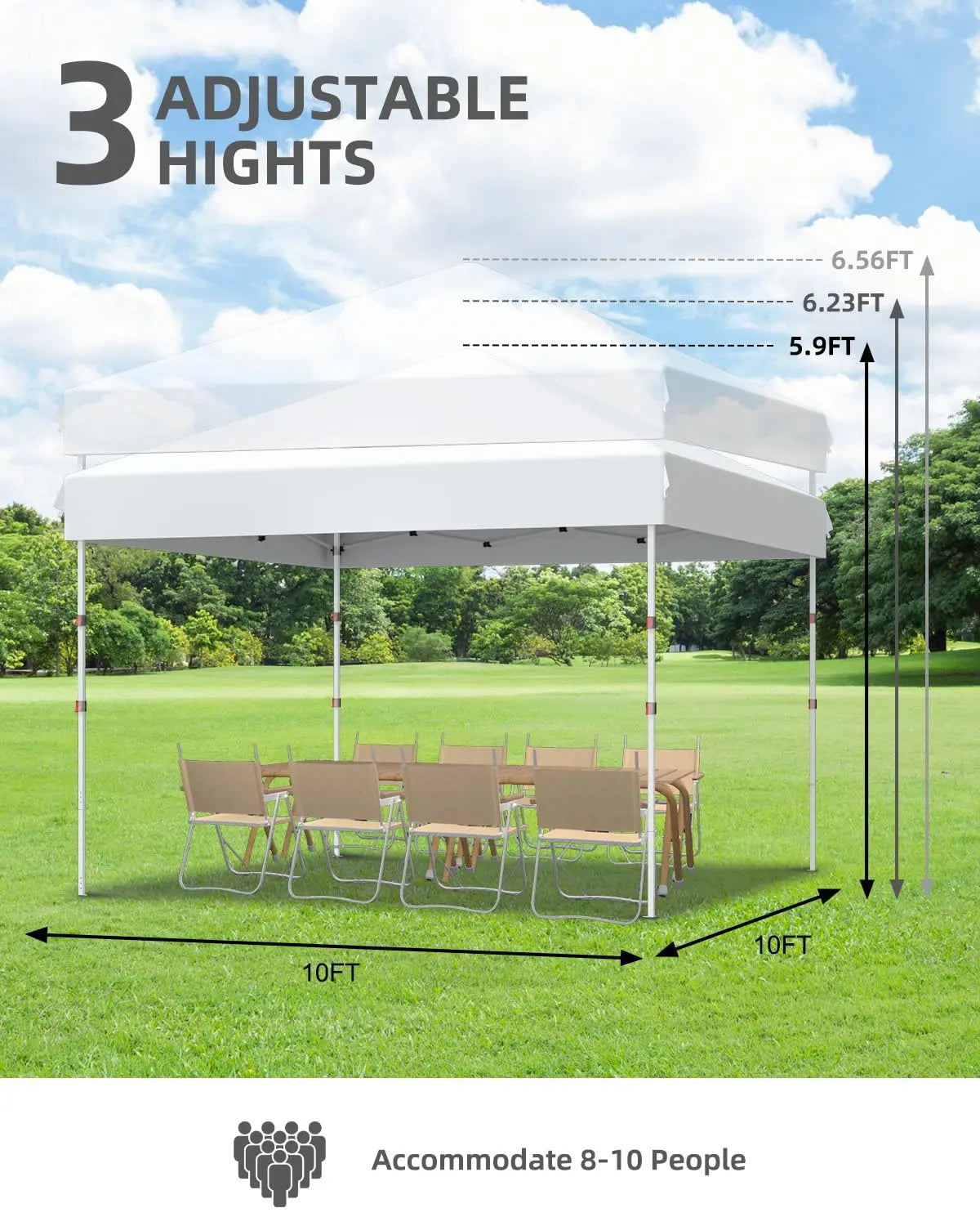 Pop Up Canopy Tent Waterproof Instant Shelter Wheeled Bag