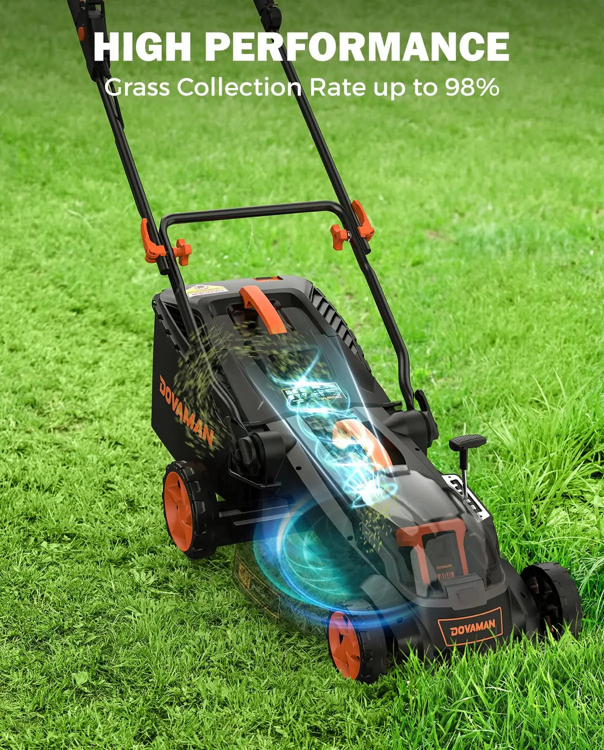 Dovaman 40V Brushless Lawn Mower Battery Included Mulching Bagging
