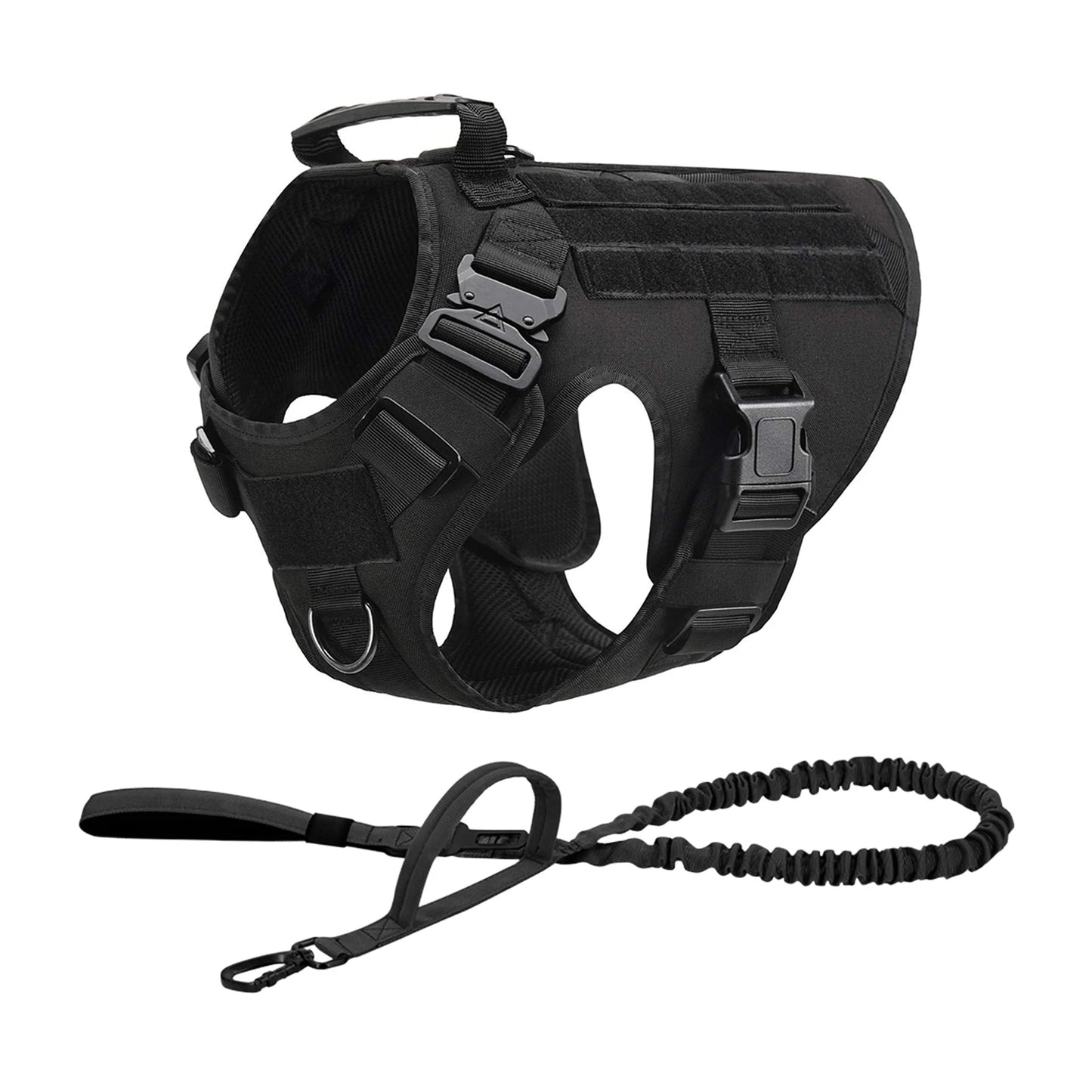 Tactical Dog Harness With Molle Pouches For Medium Large Dogs