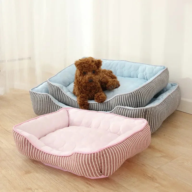 Summer Pet Cooling Nest Ice Silk Deep Sleep Bed For Dogs And Cats