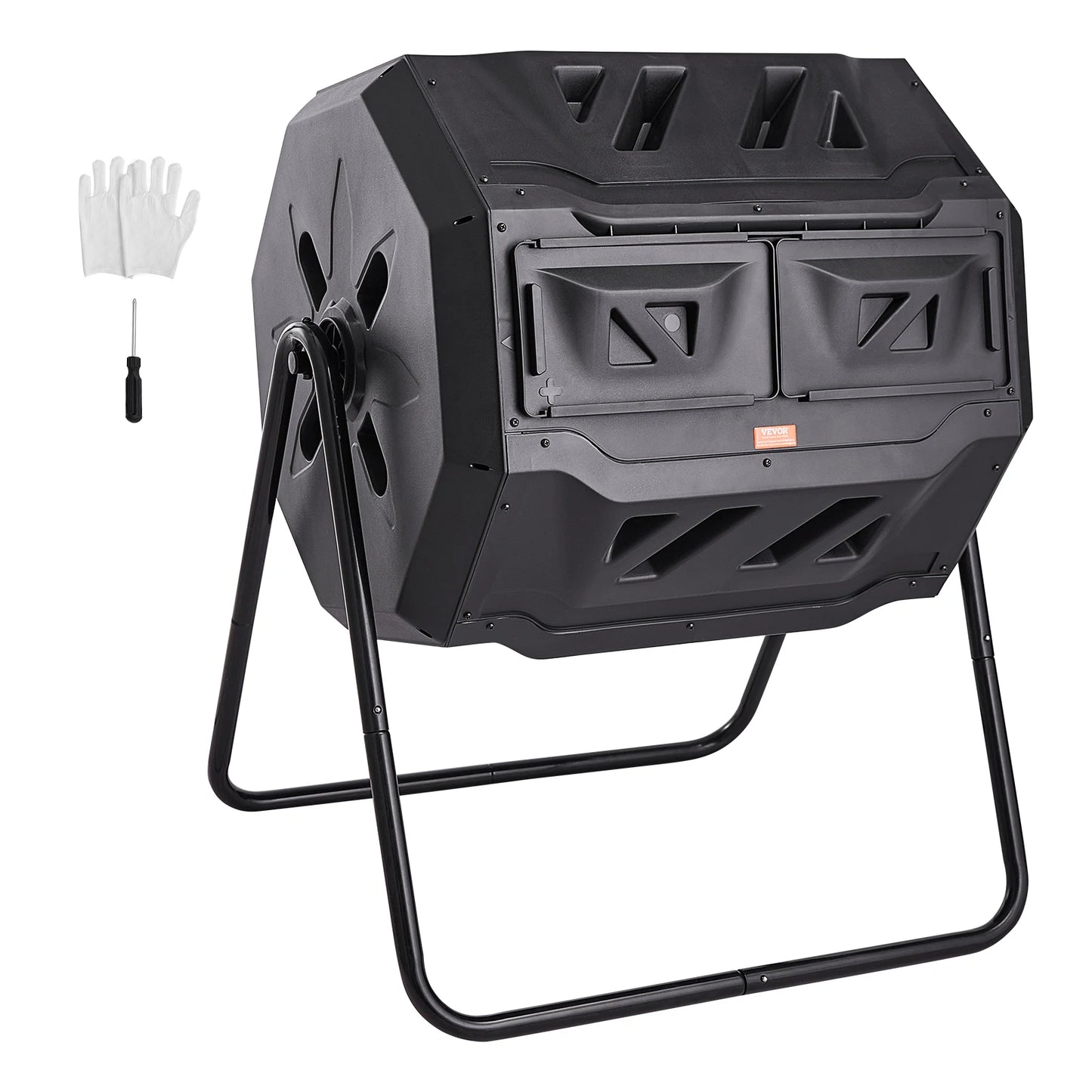 SucceBuy Dual Chamber Tumbling Compost Bin BPA Free For Garden