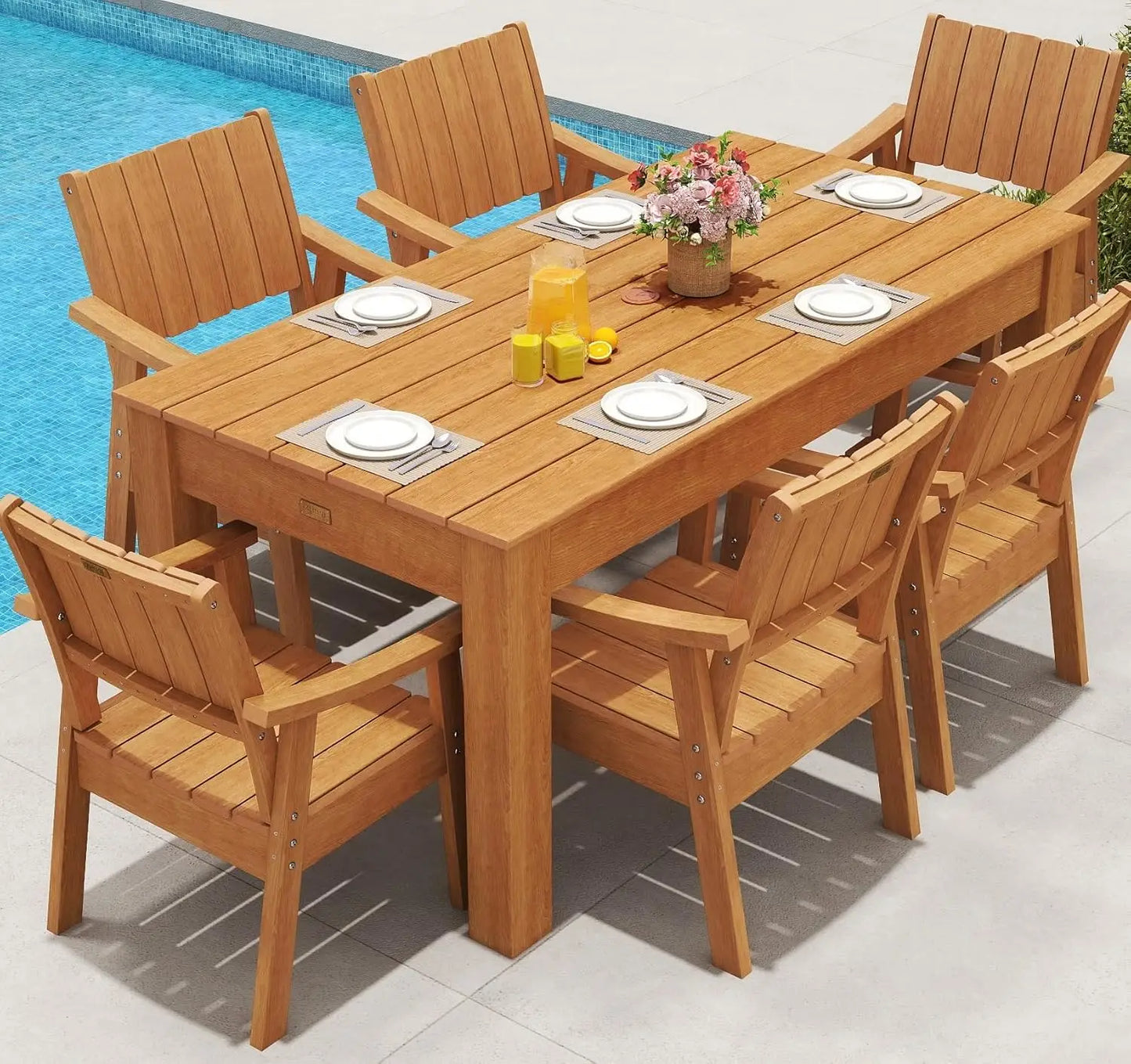 HDPE Outdoor Patio Table And Chairs Set For Dining