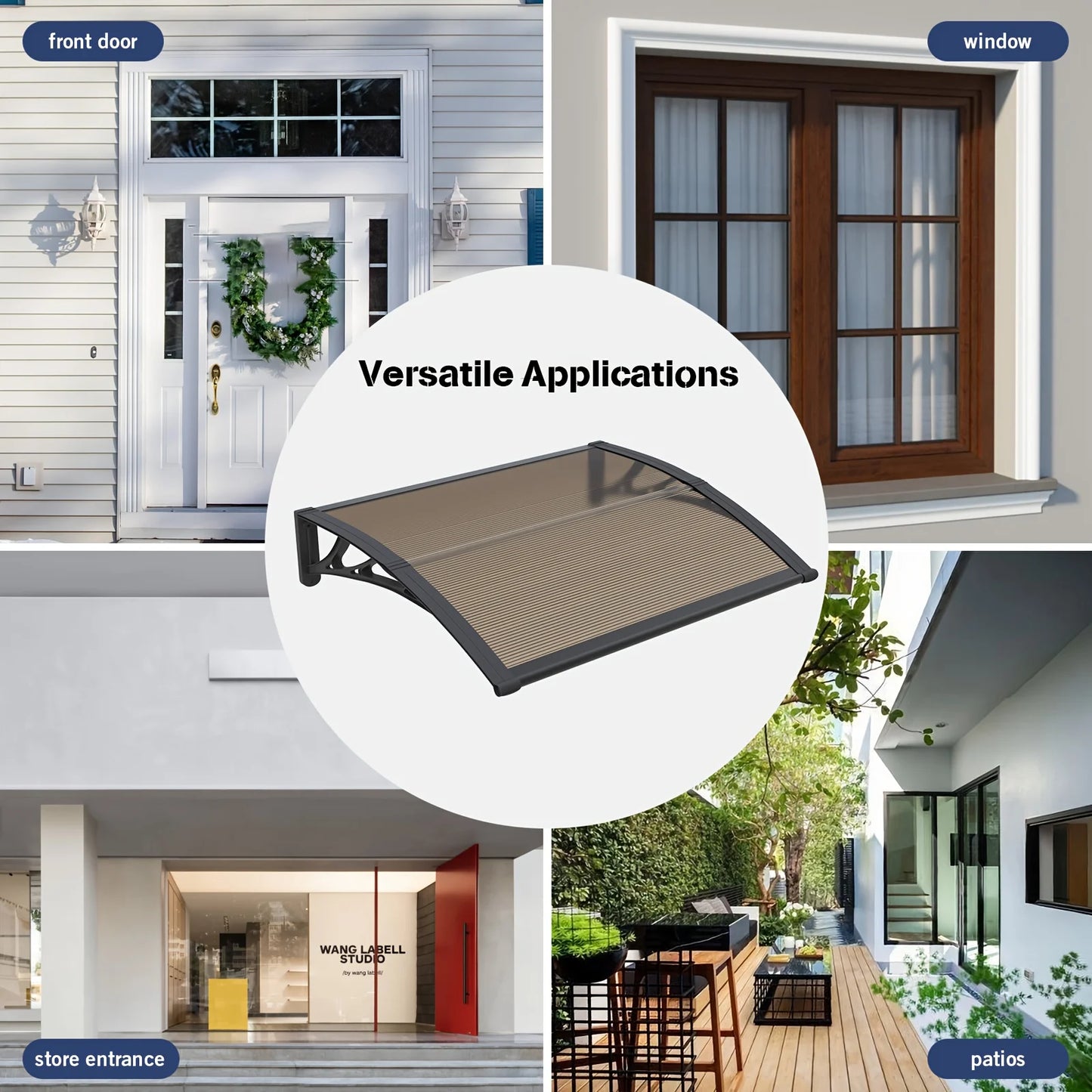 GUANSU-CN Awning Canopy for Doors and Windows UV Protection