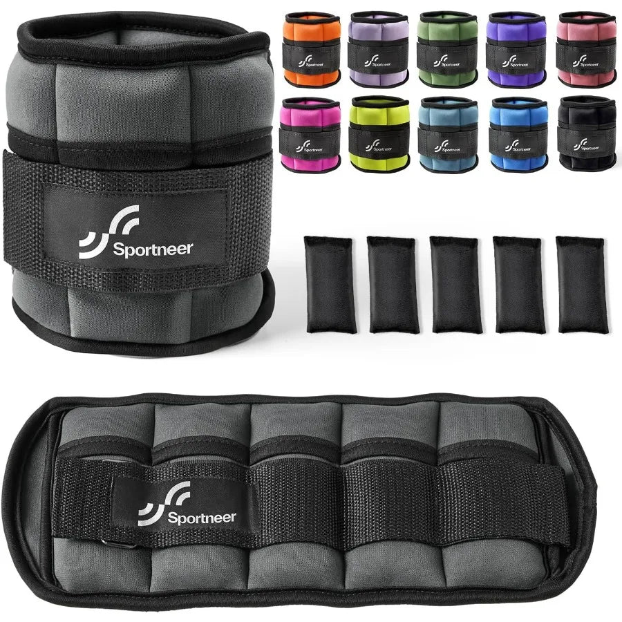 LISM Adjustable Ankle Weights 1 Pair 2 4 6 8 10 Lbs For Gym