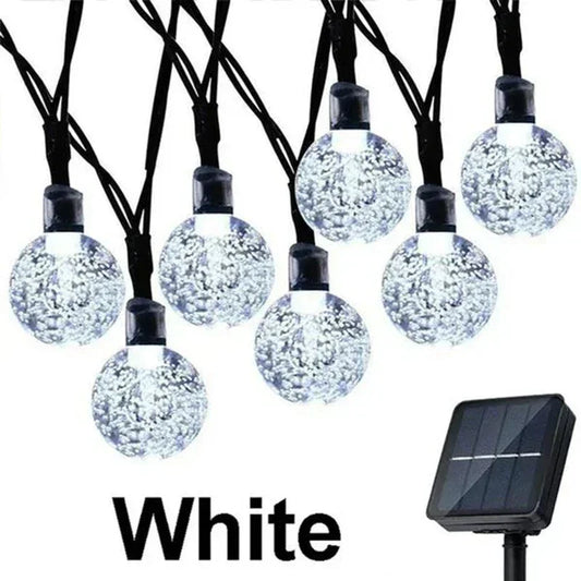 Solar Outdoor String Lights Crystal Fairy Garland 8 Modes Waterproof