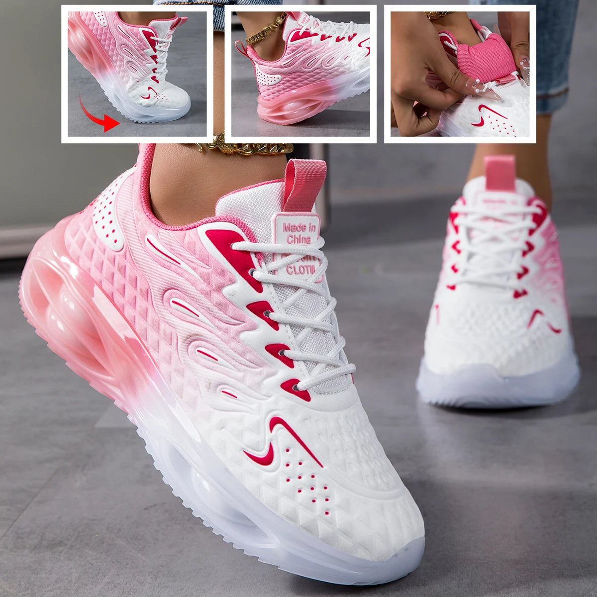 Unisex Breathable Mesh Running Shoes With Lightweight Air Cushion