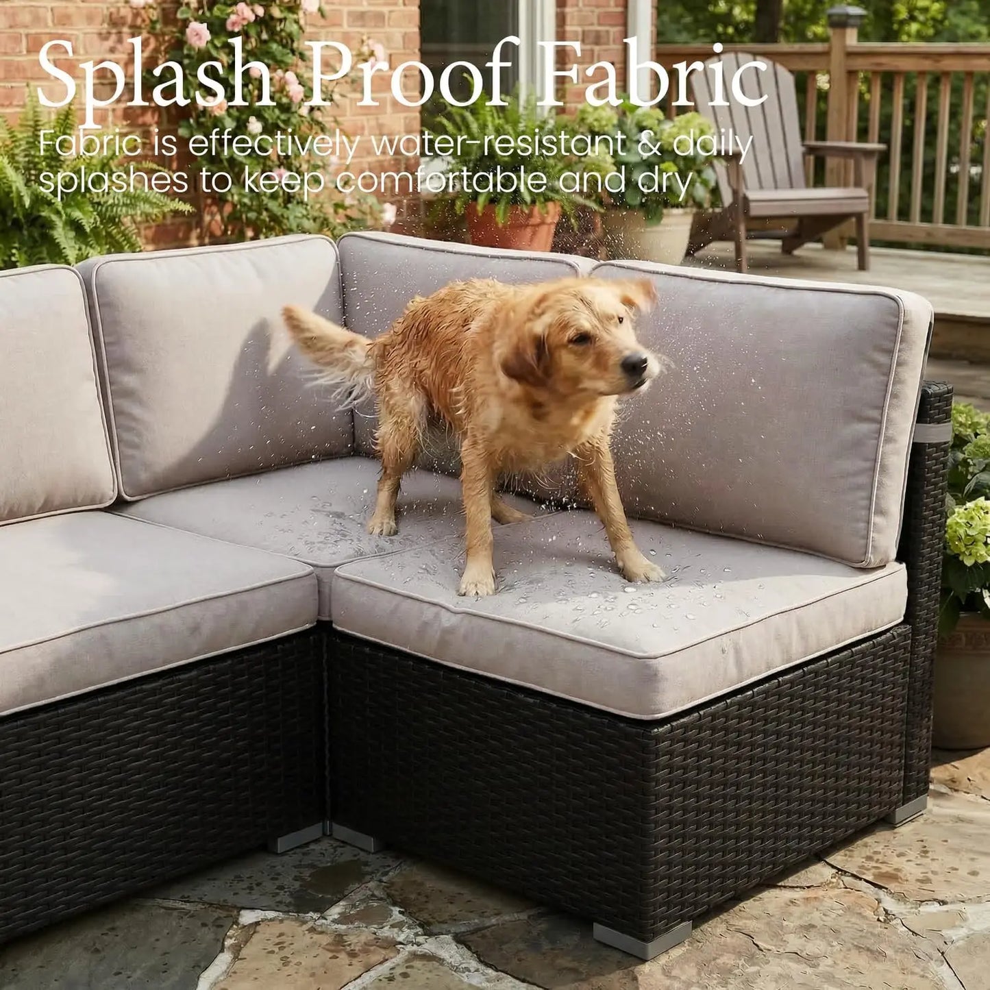 Patio Furniture Set With Fire Pit Table And Wicker Sofa