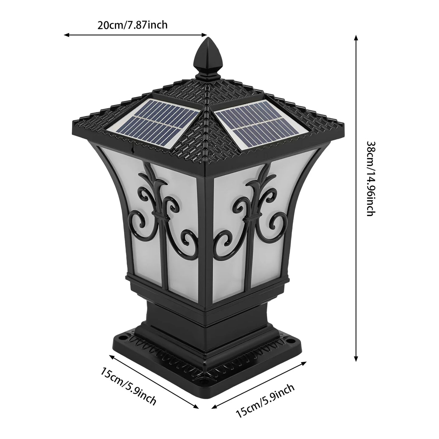 Bymaocar Outdoor Solar Post Light With Remote Control